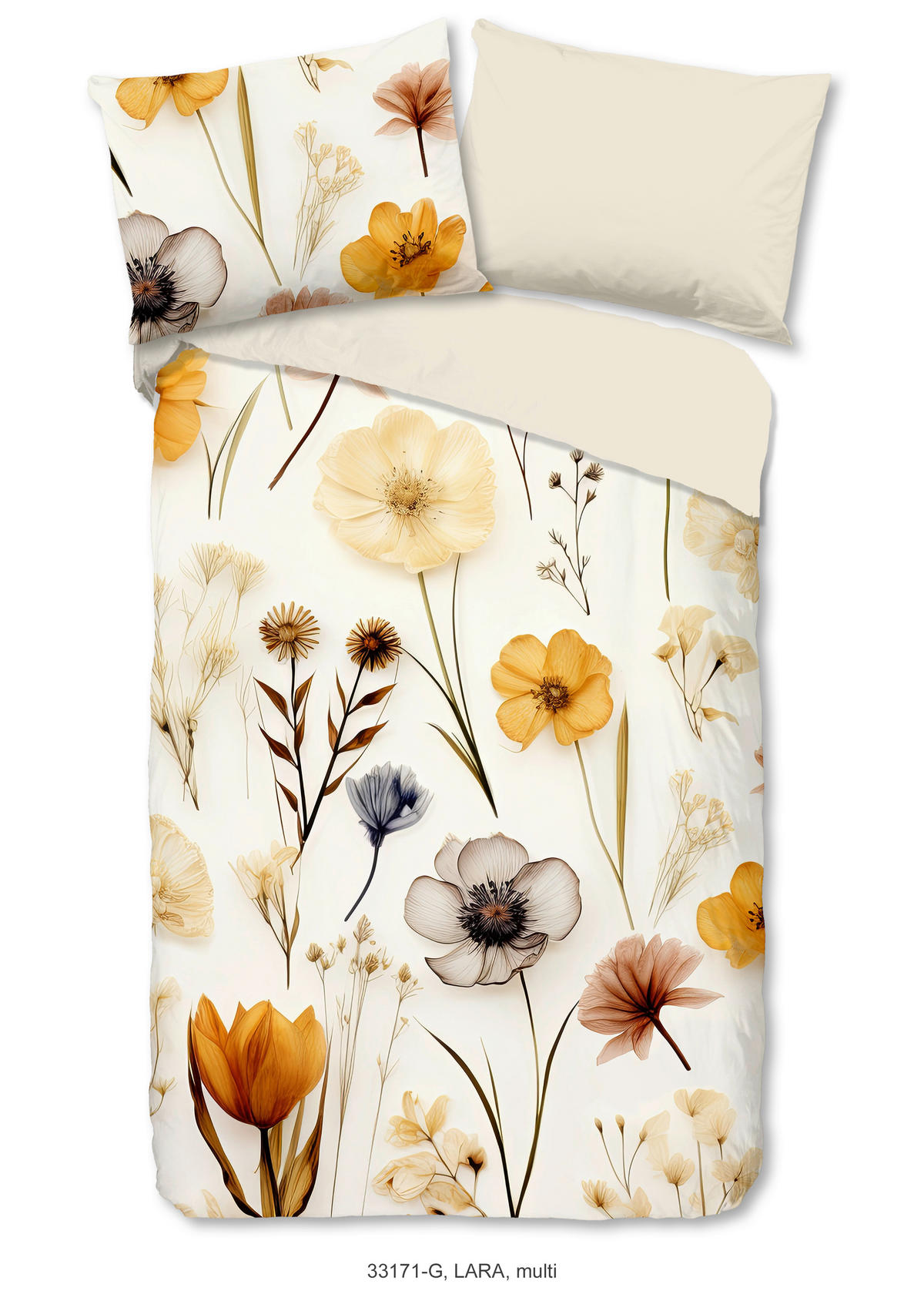 WENDEBETTWÄSCHE Good Morning Renforcé 140/200 cm  - Sandfarben/Ecru, Design, Textil (140/200cm)