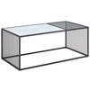 COUCHTISCH Rauchglas, Kristallglas 110/55/42 cm rechteckig Schwarz, Grau, Weiß  - Schwarz/Weiß, Design, Glas/Metall (110/55/42cm) - Livetastic