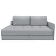 LIEGE in Velours Hellgrau  - Hellgrau/Schwarz, KONVENTIONELL, Kunststoff/Textil (205/80/95cm) - Xora