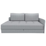 LIEGE in Velours Hellgrau  - Hellgrau/Schwarz, KONVENTIONELL, Kunststoff/Textil (205/80/95cm) - Xora