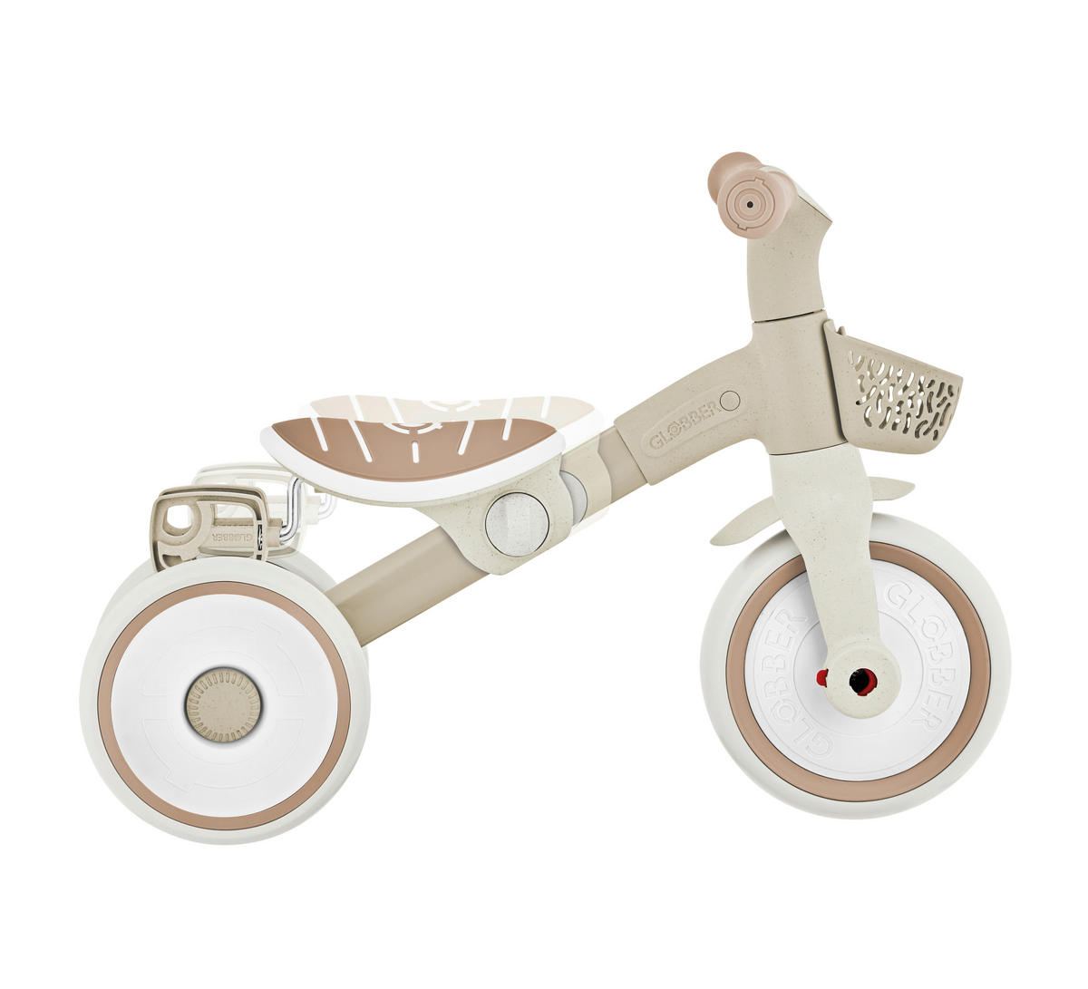 DREIRAD LEARNING TRIKE 2in1 PLUS ECO  - Taupe, Basics, Kunststoff (58.9/41.0/42.7cm) - GLOBBER