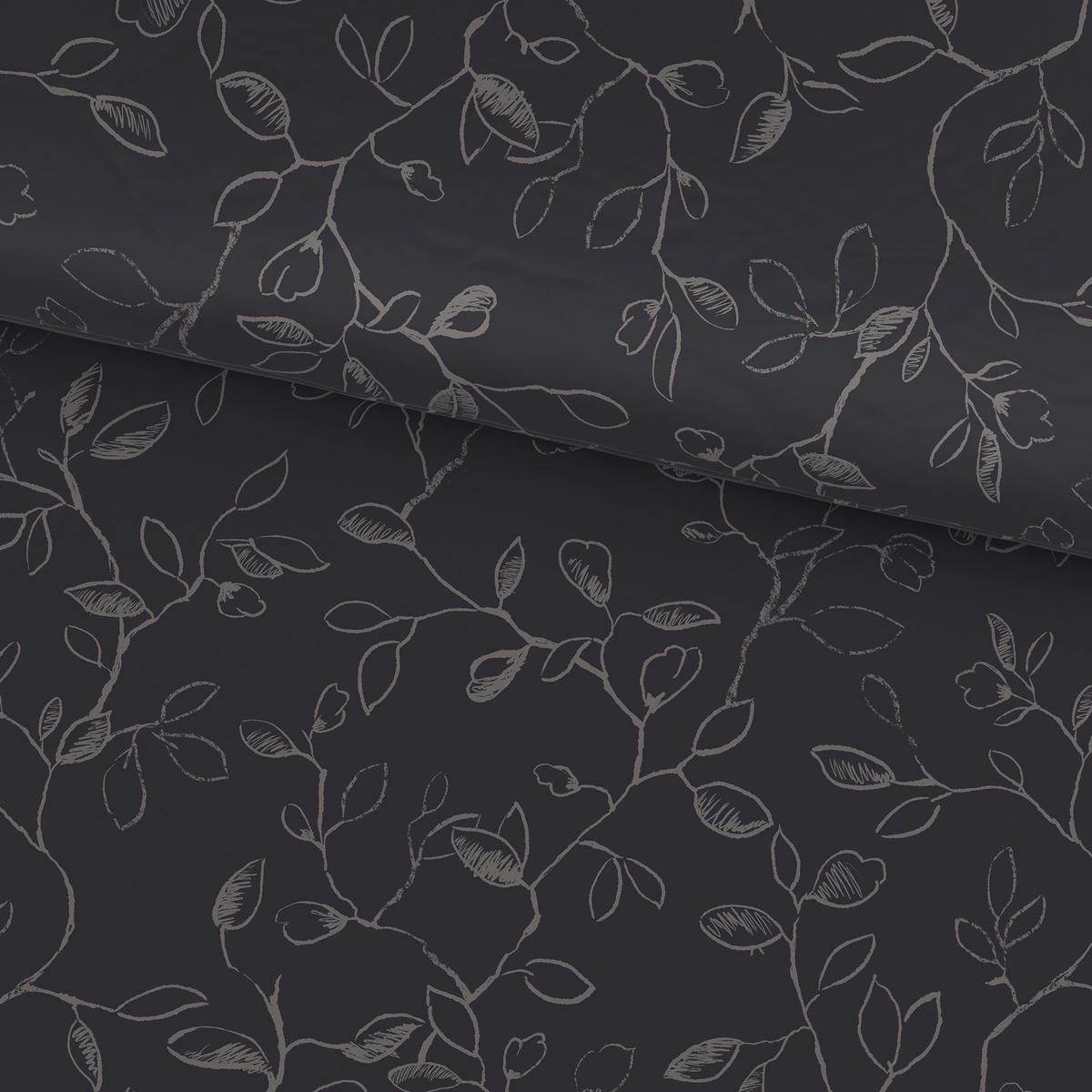 POVLEČENÍ, satén, antracitová, 135/200 cm - antracitová, textil (135/200cm) - Bio:Vio