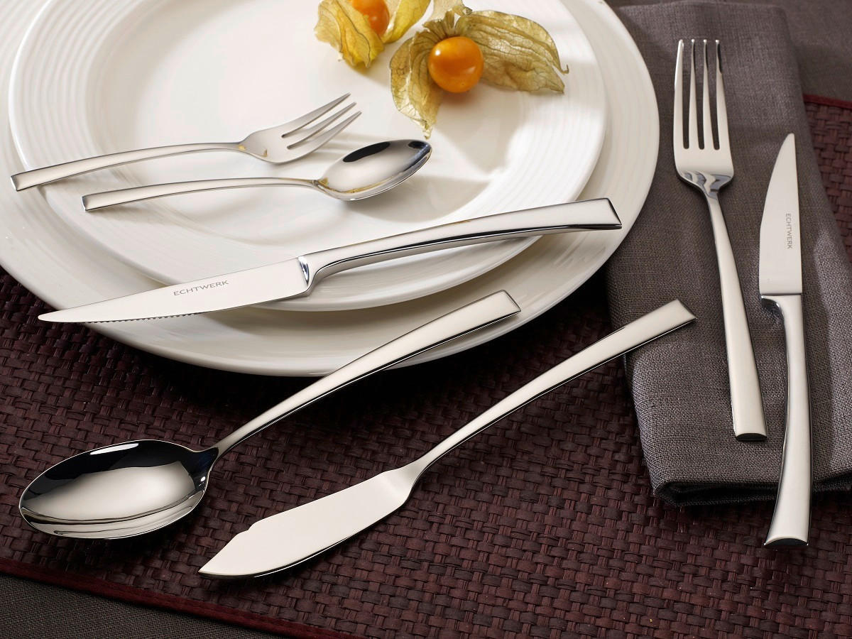 BESTECKSET  42-teilig  - Silberfarben/Silbereichenfarben, Trend, Metall - Echtwerk
