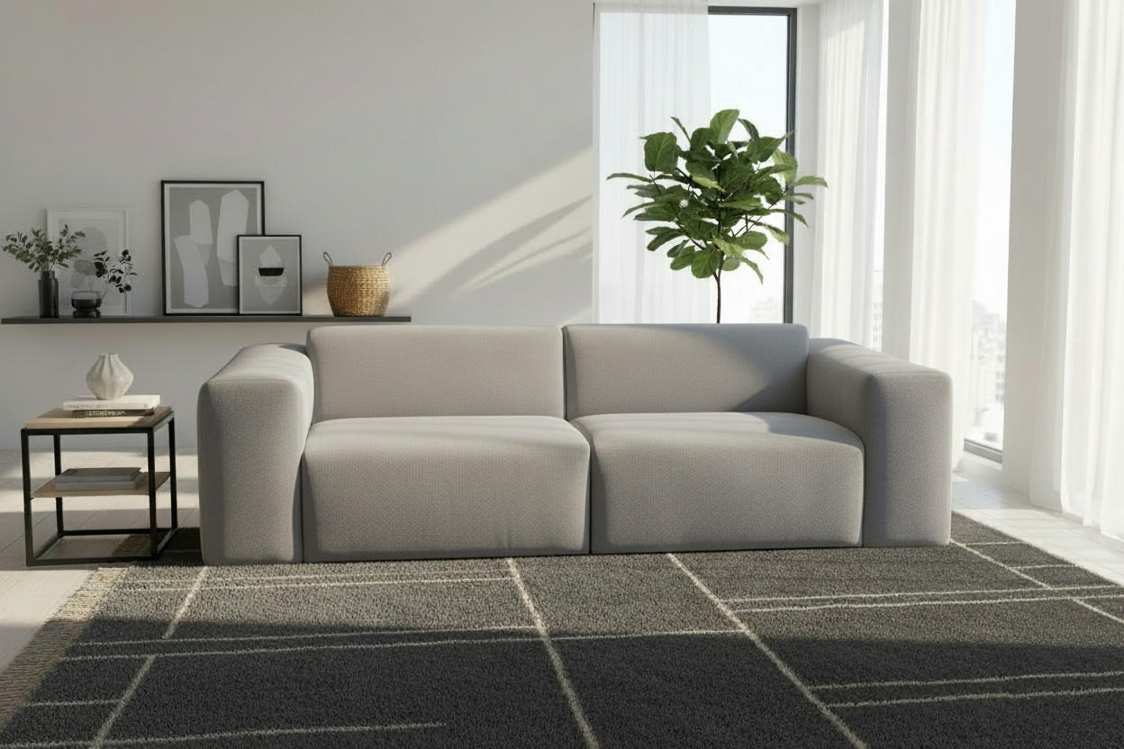 Thumbnail - Mid.you 3-Sitzer-Sofa Manne, Grau, Textil, 266x76x116 cm, Made in EU, Rücken echt, Wohnzimmer, Sofas & Couches, Sofas, 3...
