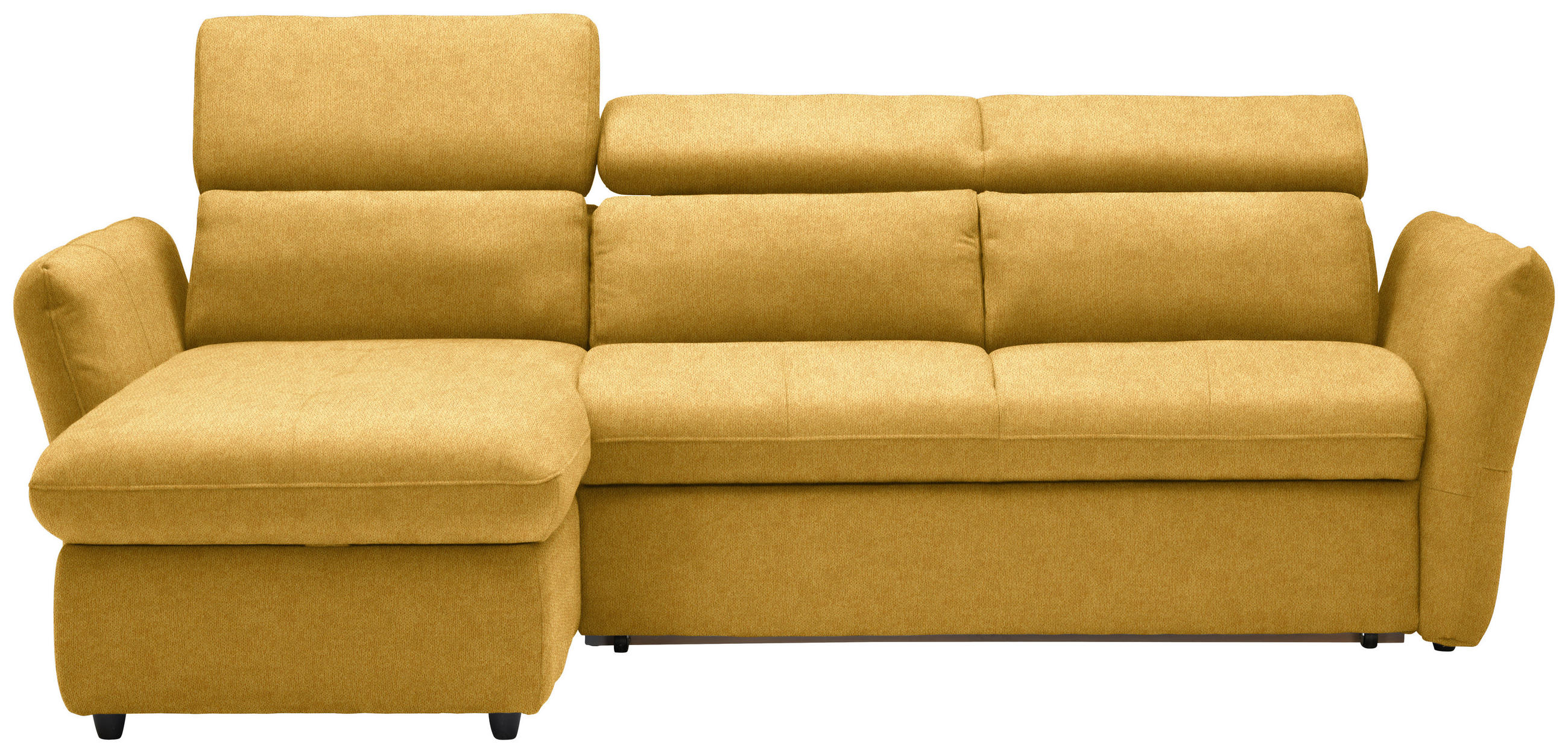 KOTNA SEDEŽNA GARNITURA, mikrovlakna rumena  - rumena/črna, Design, umetna masa/tekstil (172/240cm) - Stylife