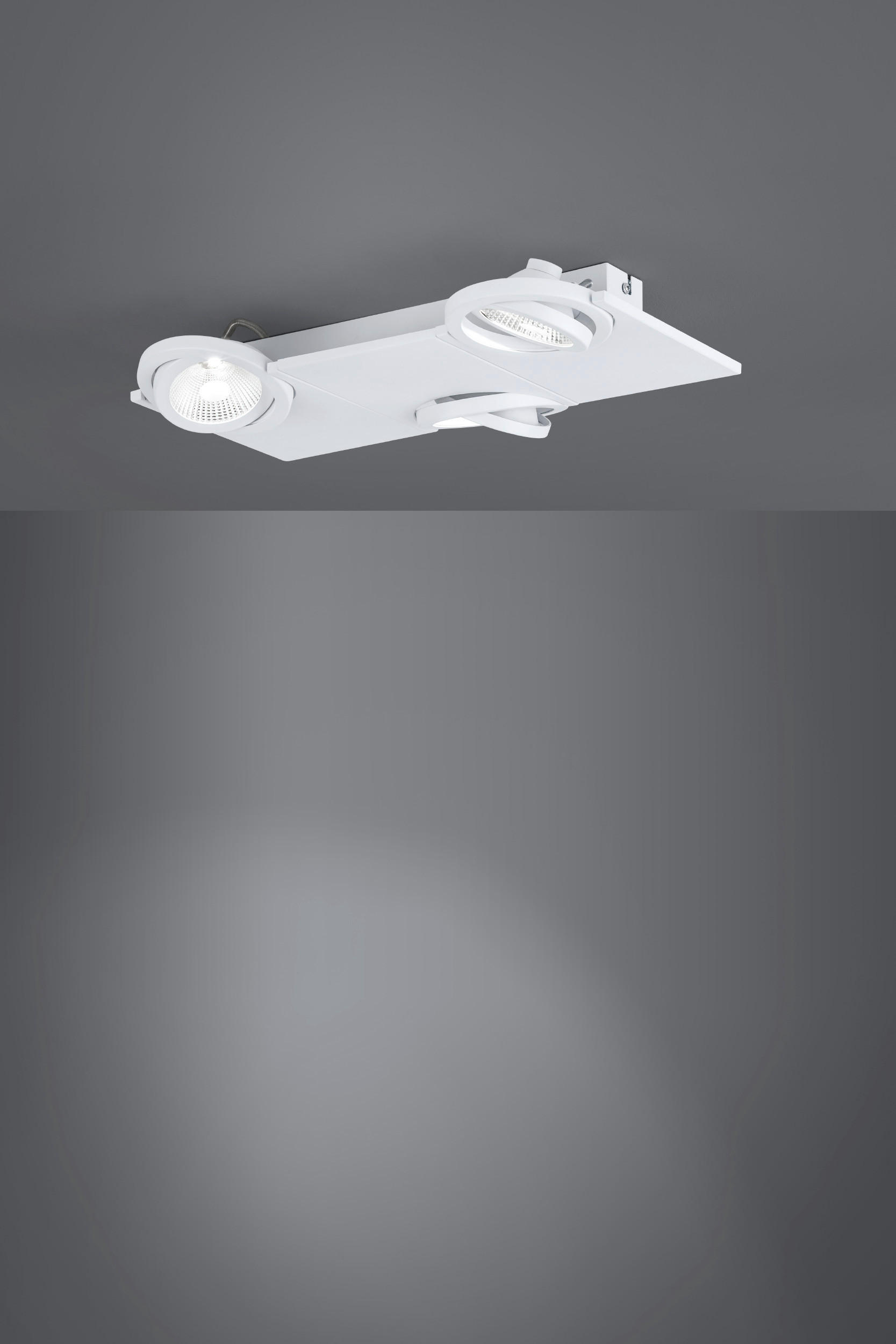 DECKENLEUCHTE Brea 42/29/6 cm   - Weiß, Design, Glas/Metall (42/29/6cm) - Eglo