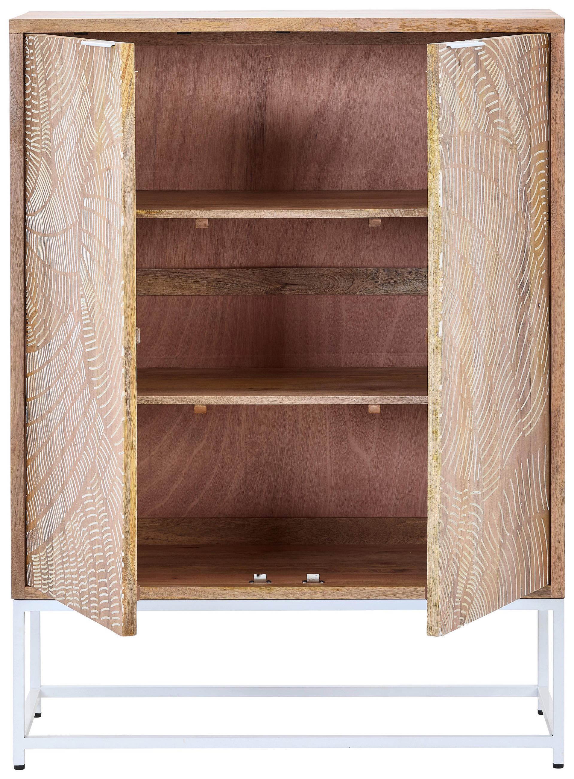 HIGHBOARD  in 100/135/40 cm  - Weiß/Naturfarben, Design, Holz/Metall (100/135/40cm) - Ambia Home
