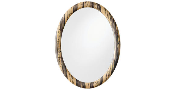 WANDSPIEGEL 60,5/80/2,7 cm    in oval  - Braun, LIFESTYLE, Glas/Holzwerkstoff (60,5/80/2,7cm) - Xora
