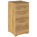 KOMMODE  in 40/81/42 cm  - Eichefarben/Silberfarben, Design, Holzwerkstoff/Kunststoff (40/81/42cm) - Novel