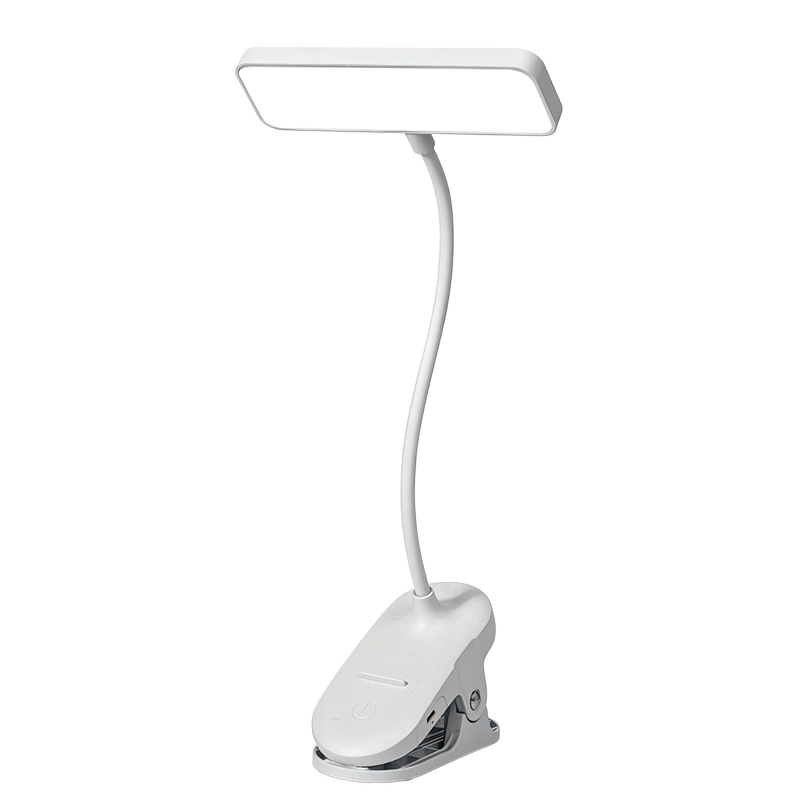 LED LAMPA SA ŠTIPALJKOM - bela, Osnovno, plastika (12/35cm)