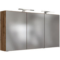 SPIEGELSCHRANK 120/66/20 cm  - Chromfarben/Eiche Wotan, Natur, Glas/Holzwerkstoff (120/66/20cm) - Held