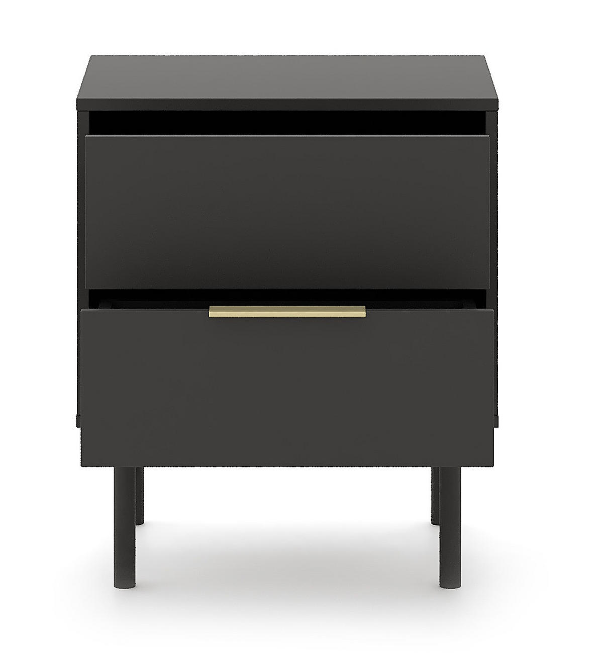 NACHTSCHRANK 54/63/39 cm  - Goldfarben/Schwarz, Design, Holz/Holzwerkstoff (54/63/39cm) - Boxxx