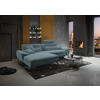 ECKSOFA in Webstoff Blaugrau  197/295 cm  - Blaugrau/Schwarz, Design, Textil/Metall (197/295cm) - Valdera