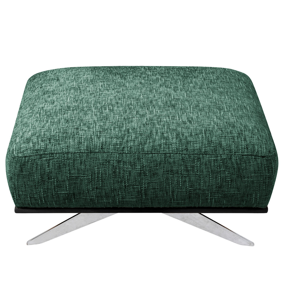 HOCKER PORTLAND Struktur Grün  - Chromfarben/Schwarz, Design, Holz/Textil (95/46/80cm) - Livetastic