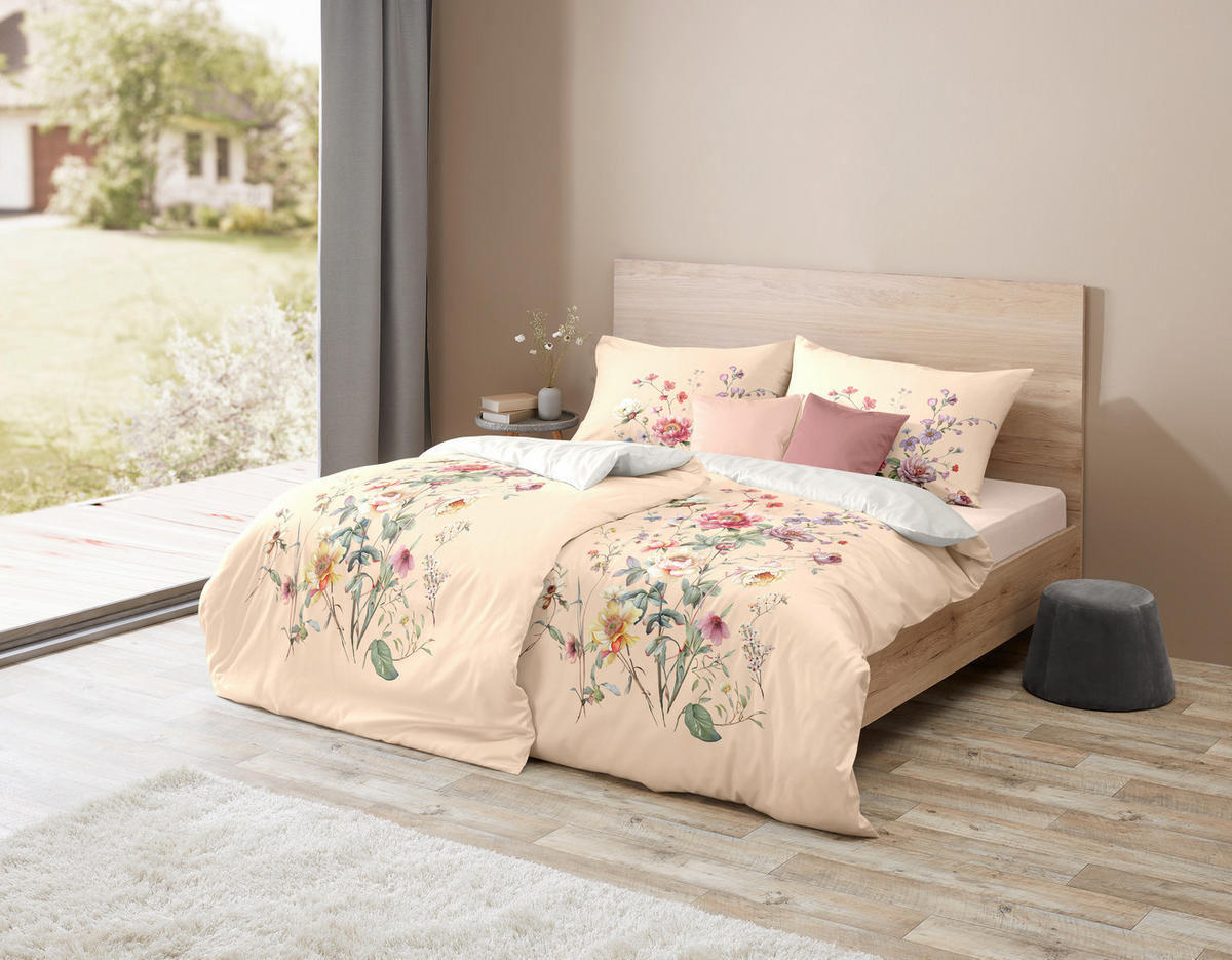 POSTELJINA 140/200 cm  BED ART  - koralji/bijela, Konvencionalno, tekstil (140/200cm) - Fleuresse