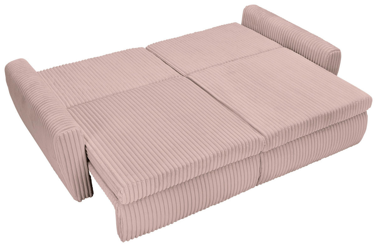 BÄDDSOFFA i manchester, plysch rosa  - svart/rosa, Modern, textil/plast (240/90/120cm) - MID.YOU
