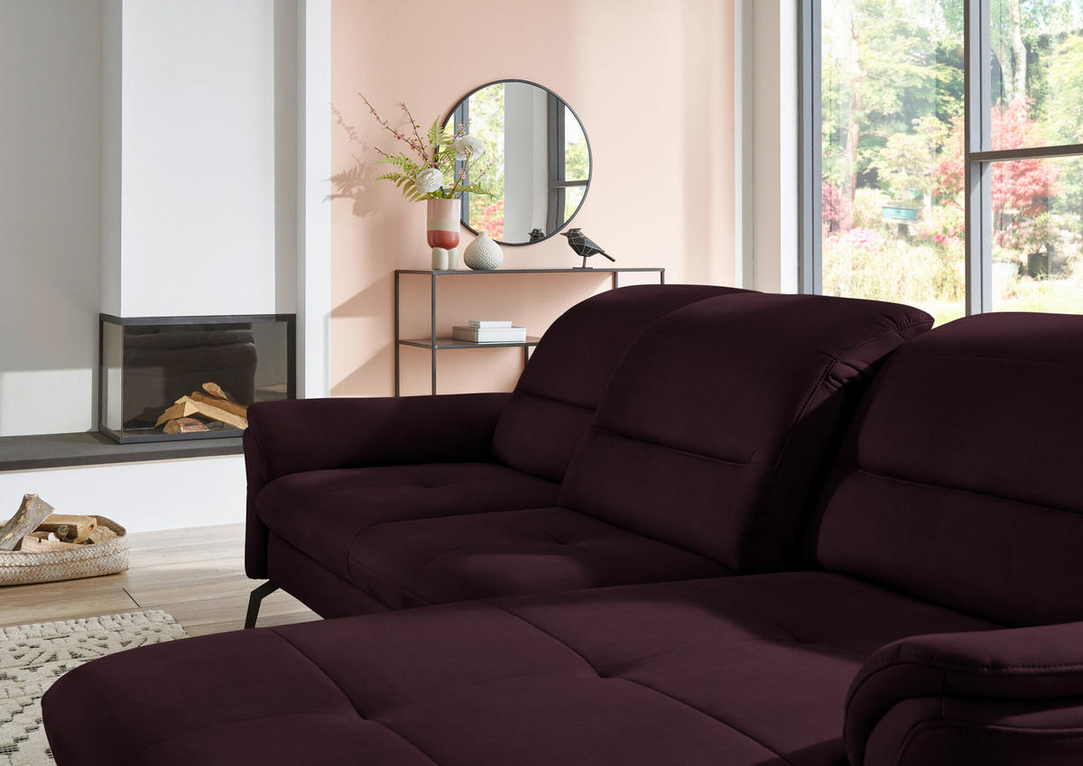 ECKSOFA in Flachgewebe Mokka  260/181 cm  - Schwarz/Mokka, KONVENTIONELL, Textil/Metall (260/181cm) - Beldomo Speed