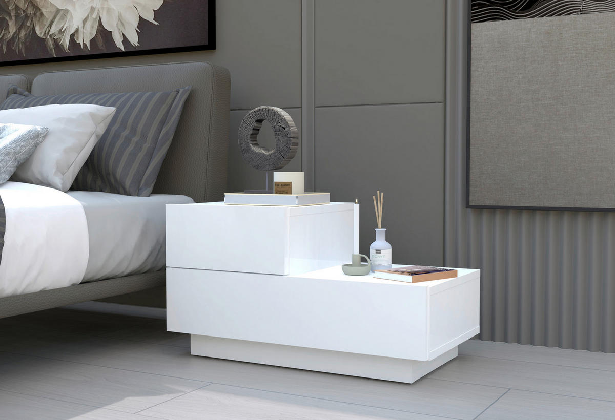 NATTDUKSBORD i vit  - vit, Design, trämaterial (70/39/30cm) - Livetastic