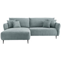 ECKSOFA Hellblau Cord  - Schwarz/Hellblau, Design, Textil/Metall (178/260cm) - Livetastic