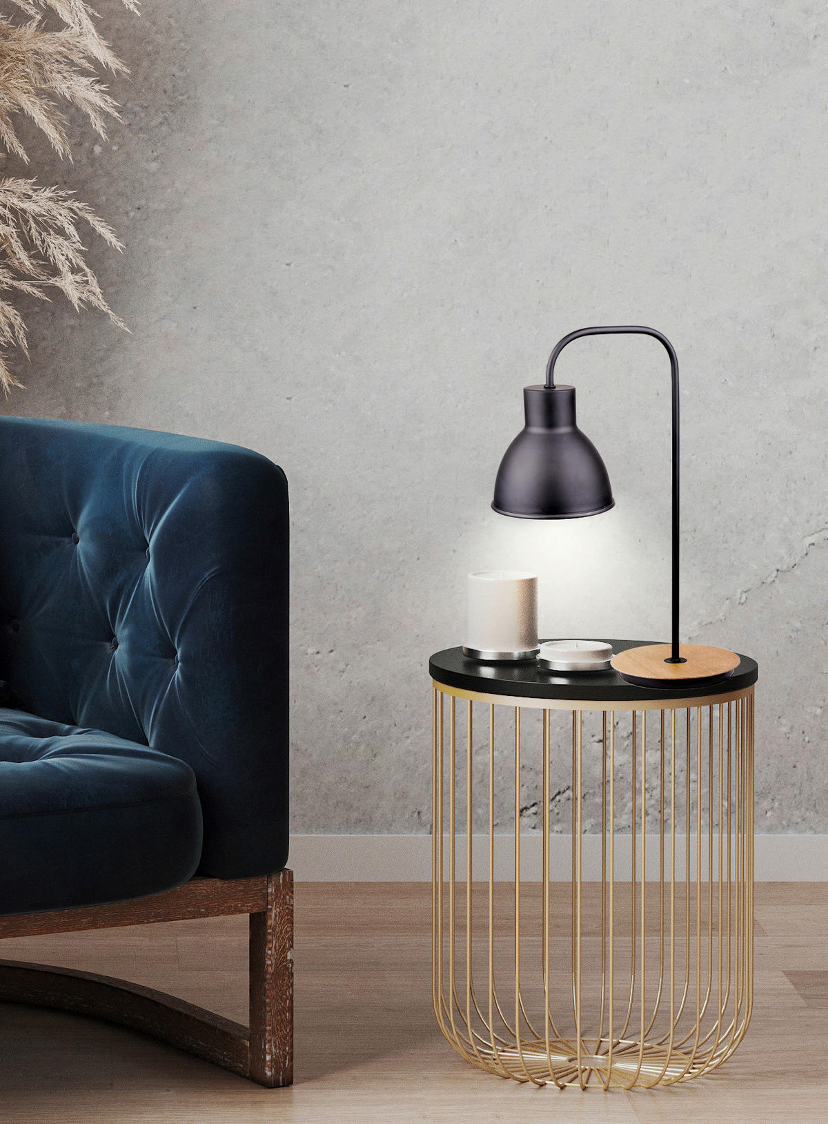 BORDSLAMPA 30,5/17/48 cm   - Natur, metall (30,5/17/48cm)