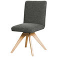 STUHL drehbar - Dunkelgrau/Eichefarben, KONVENTIONELL, Holz/Textil (47/89/60cm) - Linea Natura