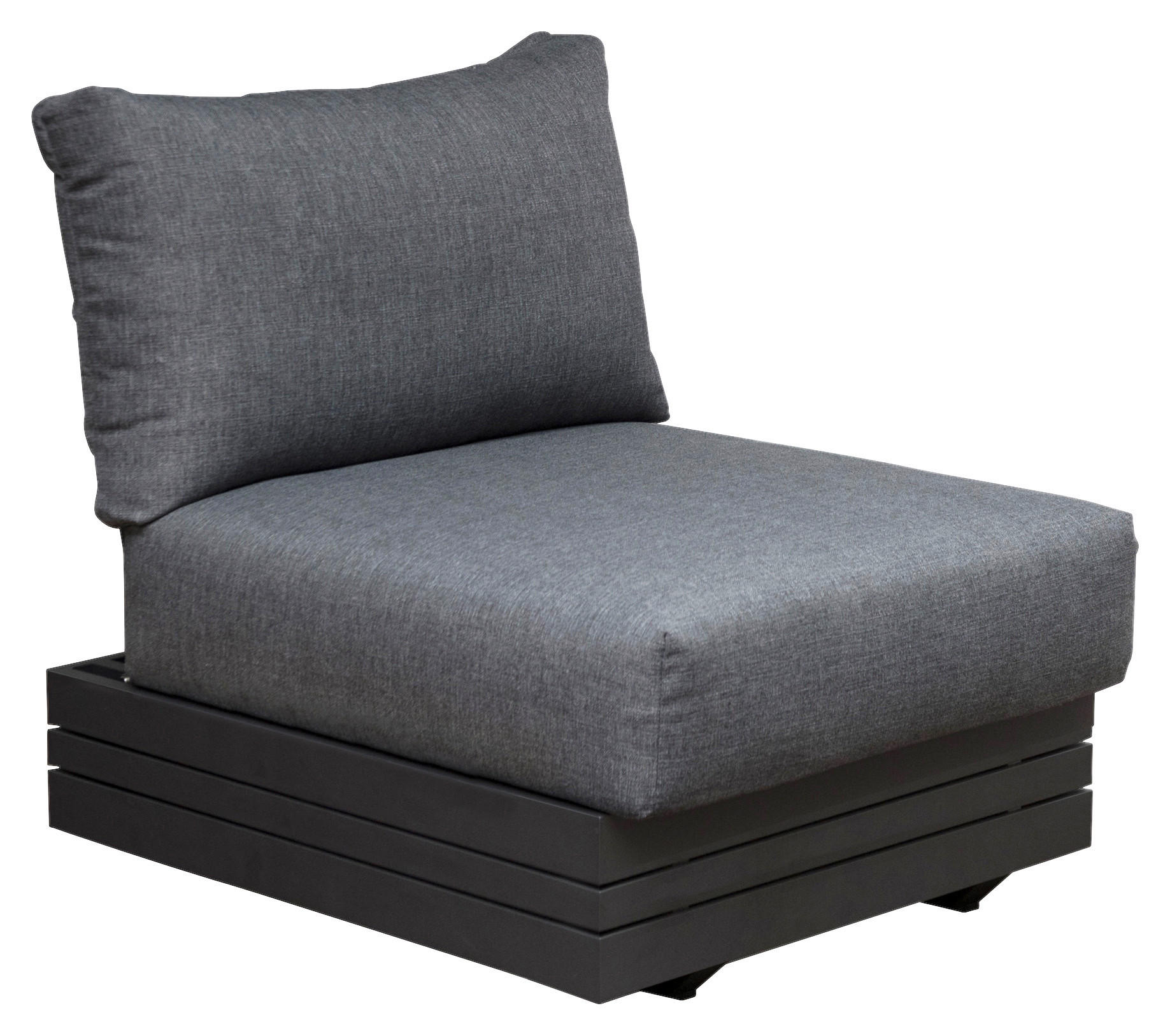 LOUNGEMITTELTEIL  - Anthrazit, Modern, Textil/Metall (74/76/74cm) - Zebra 