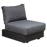 LOUNGEMITTELTEIL  - Anthrazit, Modern, Textil/Metall (74/76/74cm) - Zebra 