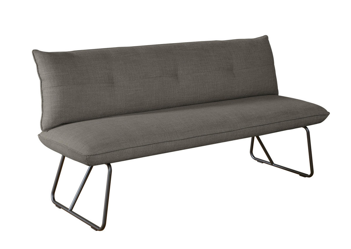 SITZBANK 180/90/70 cm Struktur Braun Metall  - Schwarz/Braun, Design, Textil/Metall (180/90/70cm) - Dieter Knoll