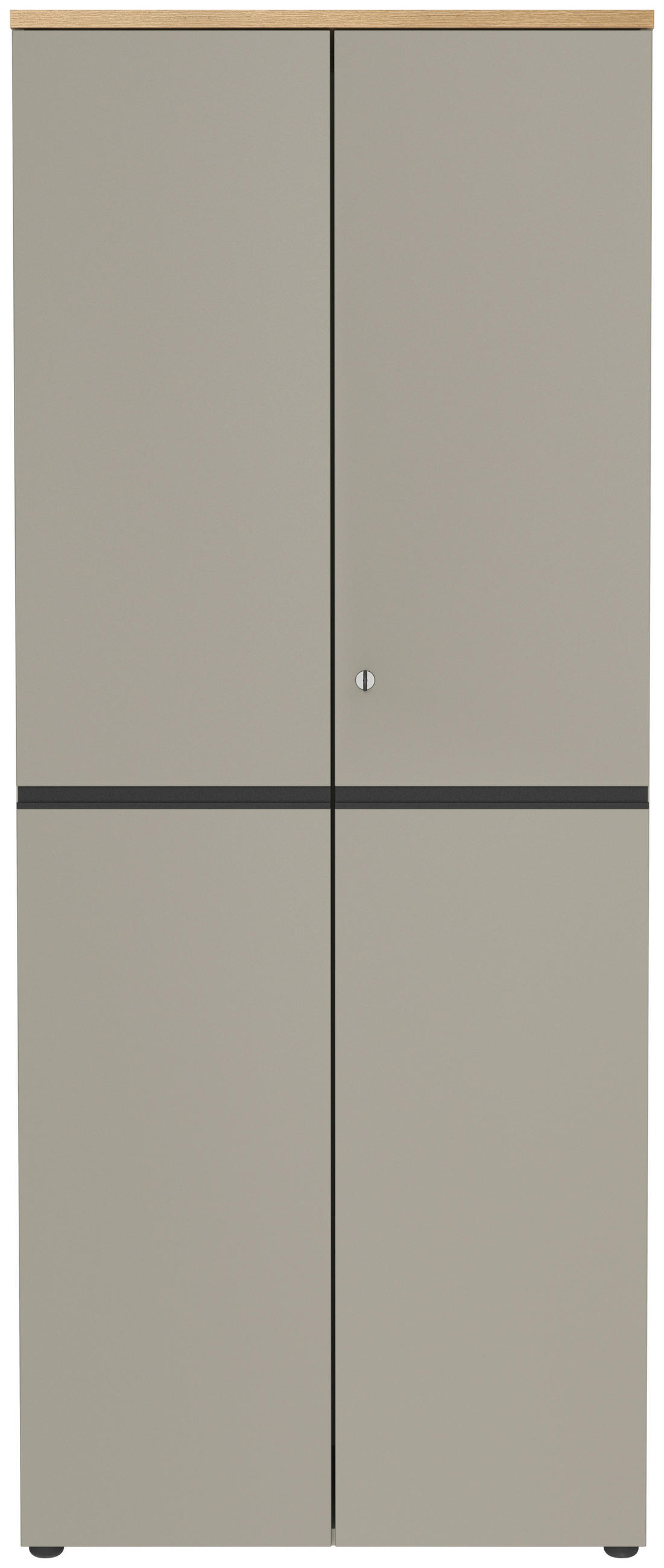 AKTENSCHRANK Grau, Eichefarben  - Eichefarben/Grau, MODERN, Holzwerkstoff (81/197/40cm) - Novel