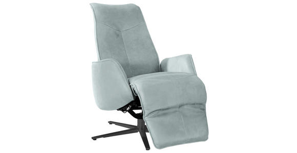 RELAXSESSEL in Leder Hellblau - Anthrazit/Hellblau, Design, Leder/Metall (71/114/84cm) - Johann Jakob