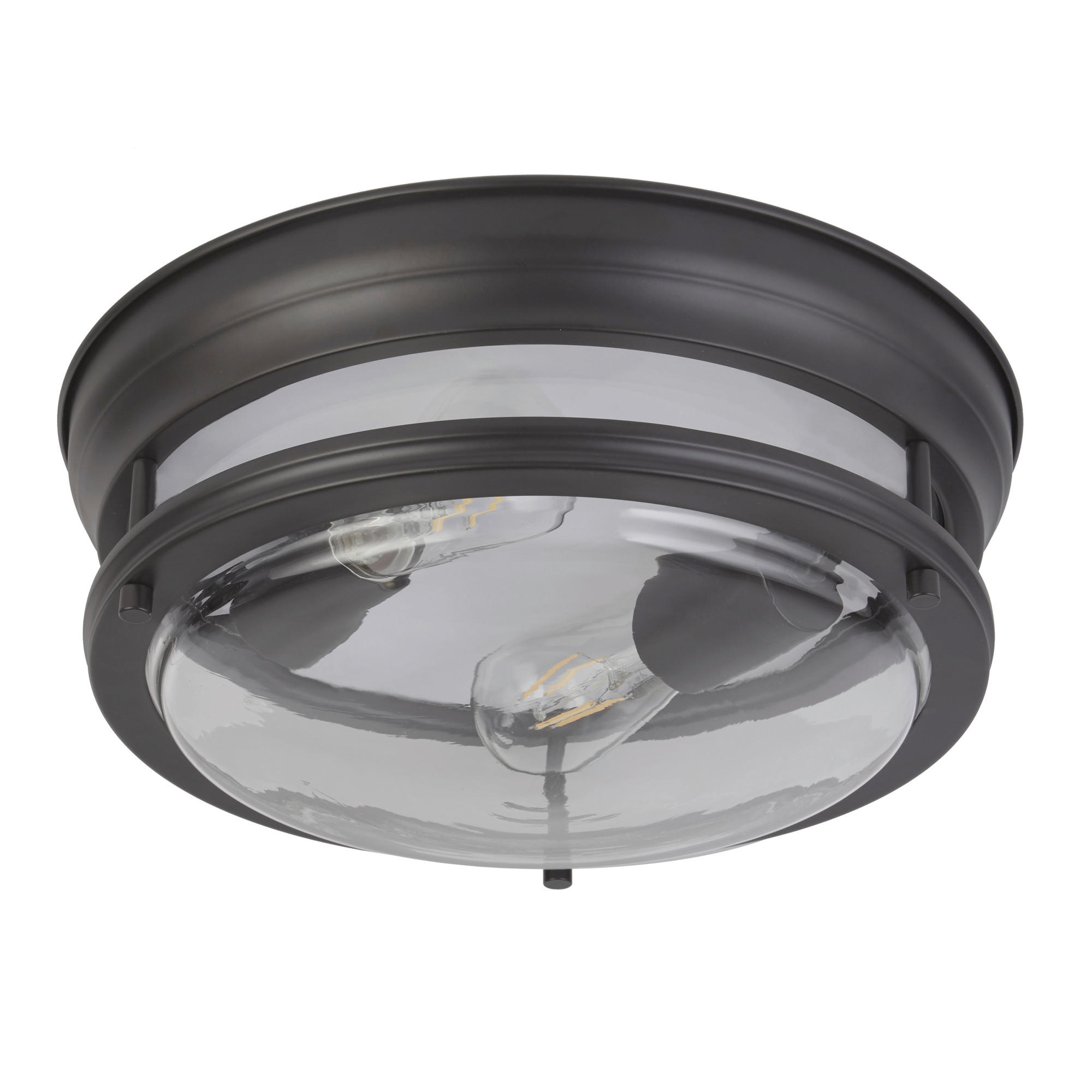 BADEZIMMER-DECKENLEUCHTE  35/14.5 cm    - Klar/Schwarz, Basics, Glas/Metall (35/14.5cm)