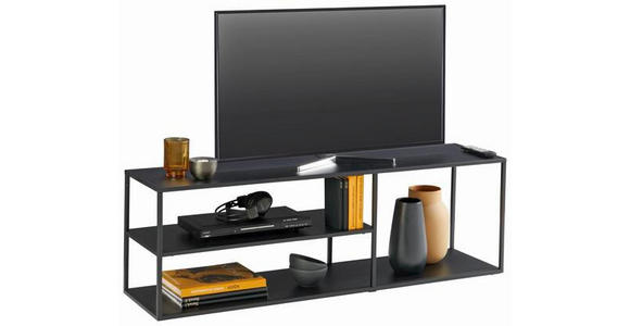 TV-ELEMENT Schwarz  - Schwarz, Trend, Metall (140/45/35cm) - Carryhome