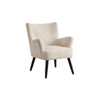 FÅTÖLJ i trä, textil cremefärgad  - svart/cremefärgad, Design, trä/textil (77/90/73,50cm) - Best Price