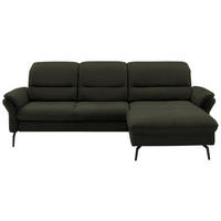 ECKSOFA in Flachgewebe Dunkelgrün  260/181 cm  - Dunkelgrün/Schwarz, KONVENTIONELL, Textil/Metall (260/181cm) - Beldomo Speed