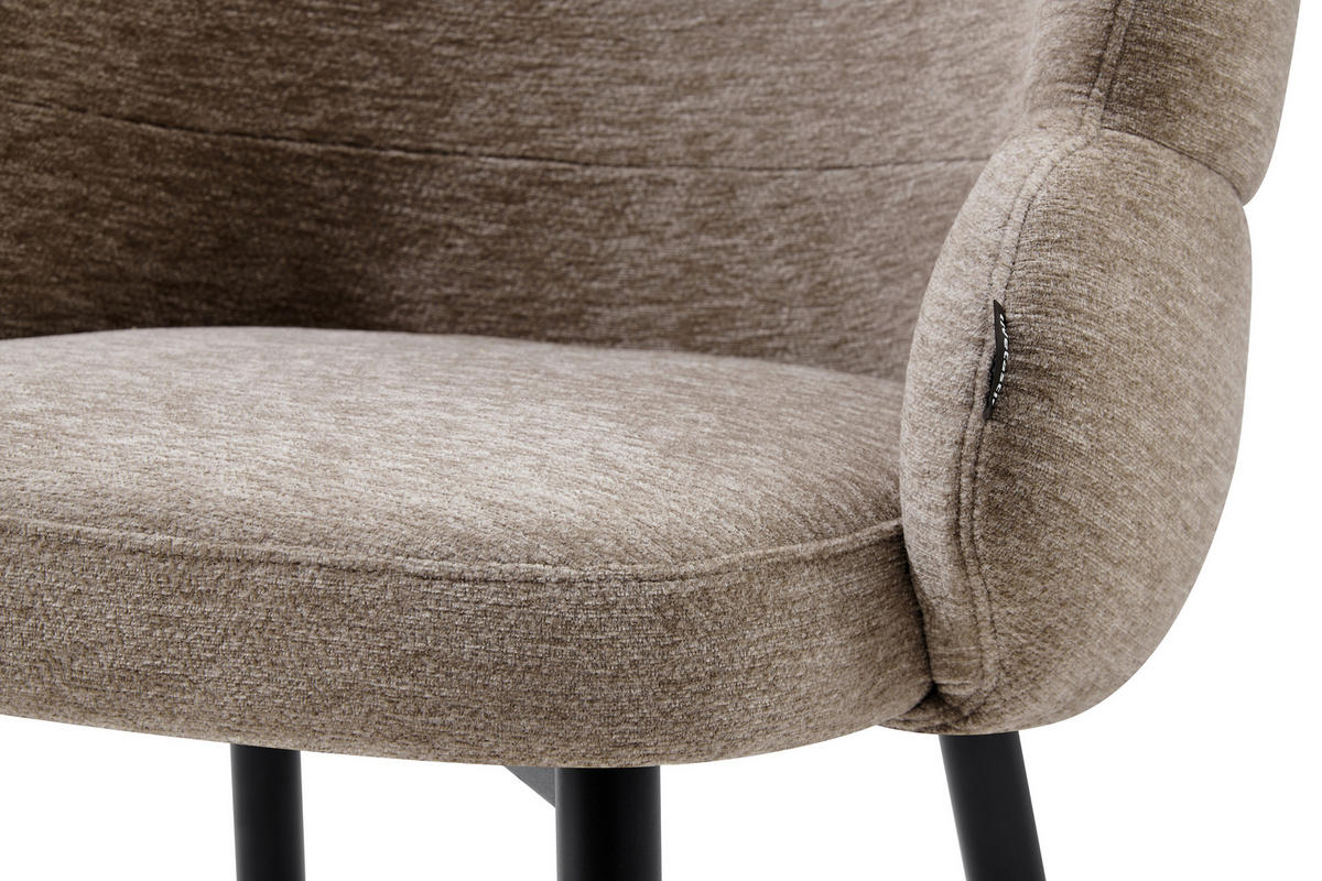 VIERFUßSTUHL - Taupe/Schwarz, MODERN, Holz/Textil (60,5/82/61cm) - Livetastic