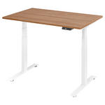 SCHREIBTISCH 120/80/64,5-129,5 cm  in Weiß, Nussbaumfarben  - Nussbaumfarben/Weiß, KONVENTIONELL, Holzwerkstoff/Metall (120/80/64,5-129,5cm) - Venda