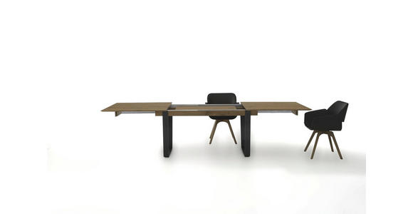 ESSTISCH Kerneiche vollmassiv rechteckig Anthrazit, Eichefarben - Eichefarben/Anthrazit, Design, Holz/Metall (190(240)/95/76cm) - Valnatura