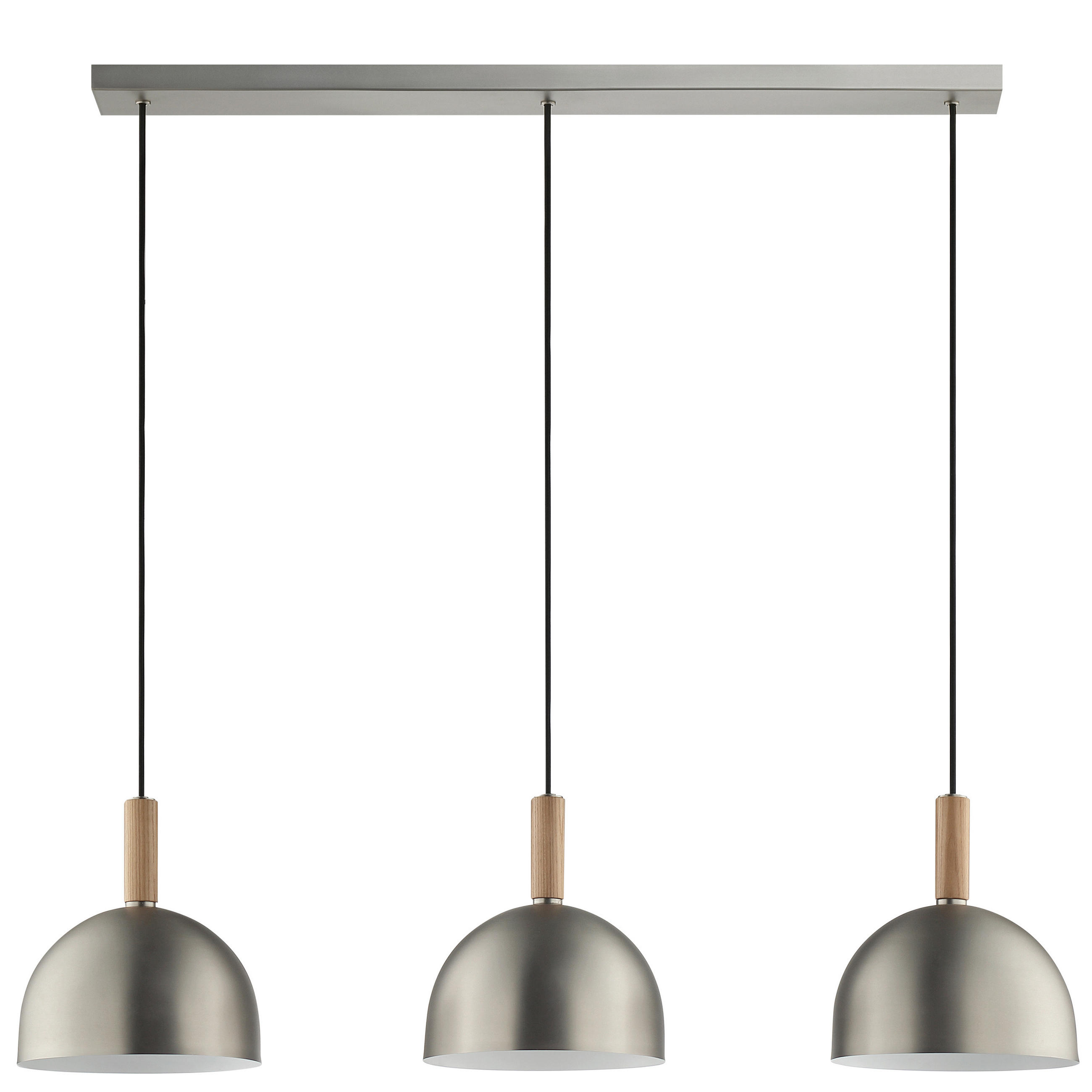 HÄNGLAMPA Skara 98,5/22,5/120 cm  - nickelfärgad/askfärgad, Design, metall/trä (98,5/22,5/120cm)