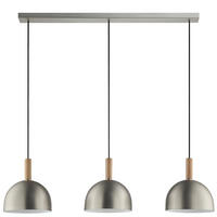HÄNGLAMPA Skara 98,5/22,5/120 cm  - nickelfärgad/askfärgad, Design, metall/trä (98,5/22,5/120cm)