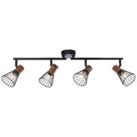 DECKENLEUCHTE    60,5/18/20 cm  - Schwarz, Design, Holz/Metall (60,5/18/20cm) - Brilliant