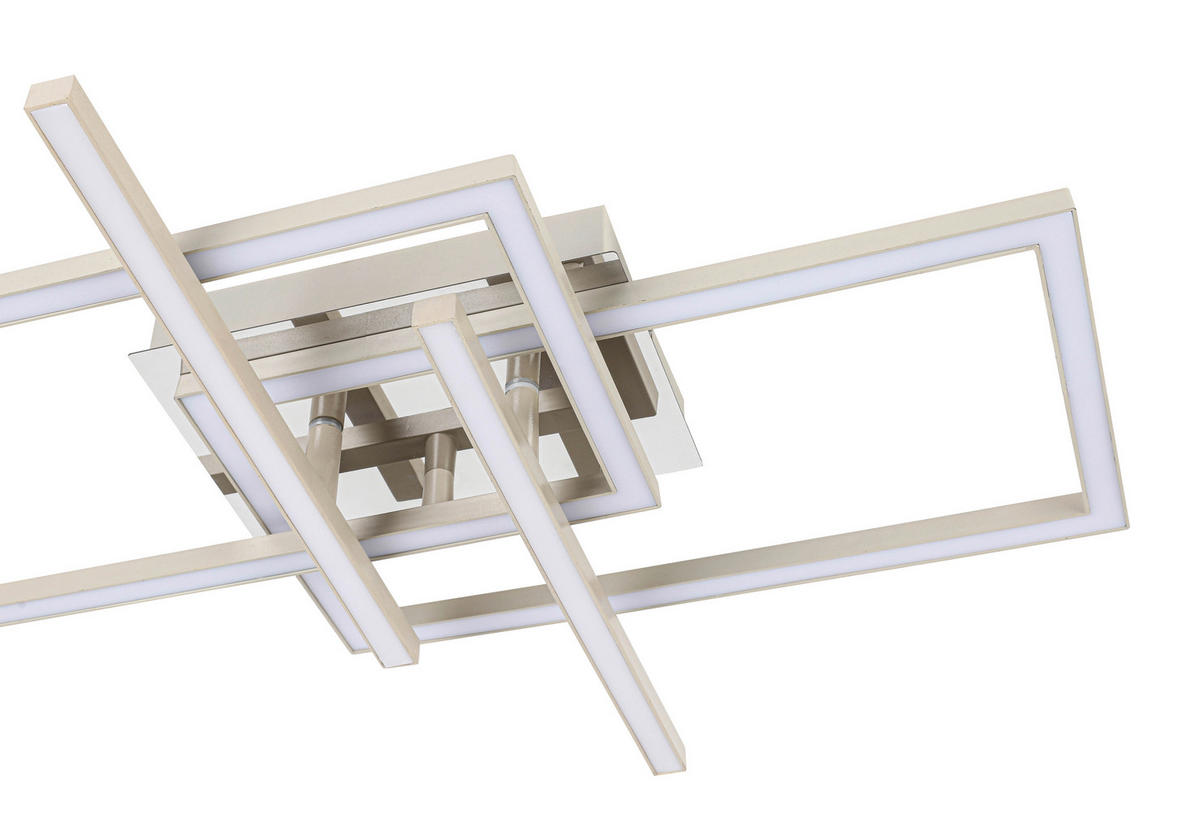 STROPNÍ LED SVÍTIDLO, 50/43/7,6 cm - barvy chromu/pískové barvy, Basics, kov/plast (50/43/7,6cm) - Novel