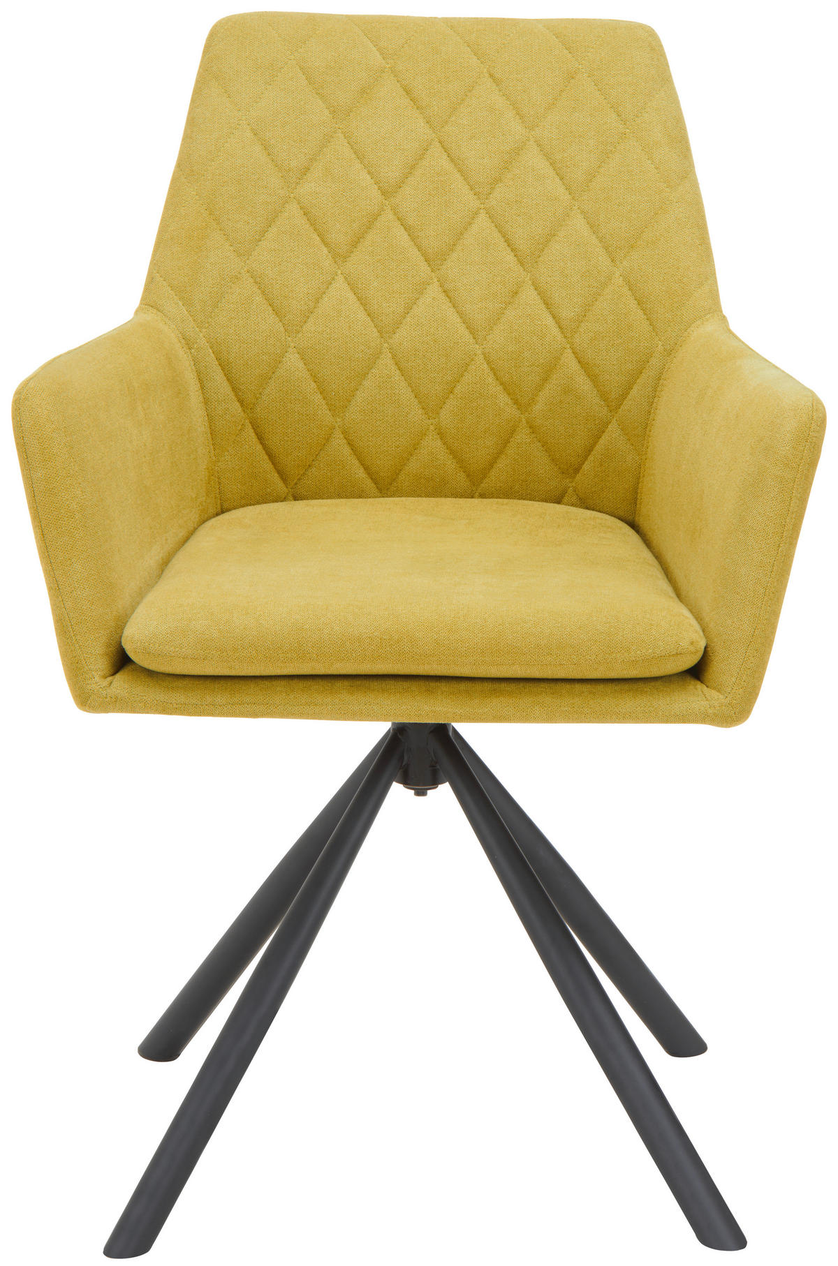 ARMLEHNSTUHL  in Eisen Webstoff  - Gelb/Schwarz, Design, Textil/Metall (62/88/61cm) - Hom`in