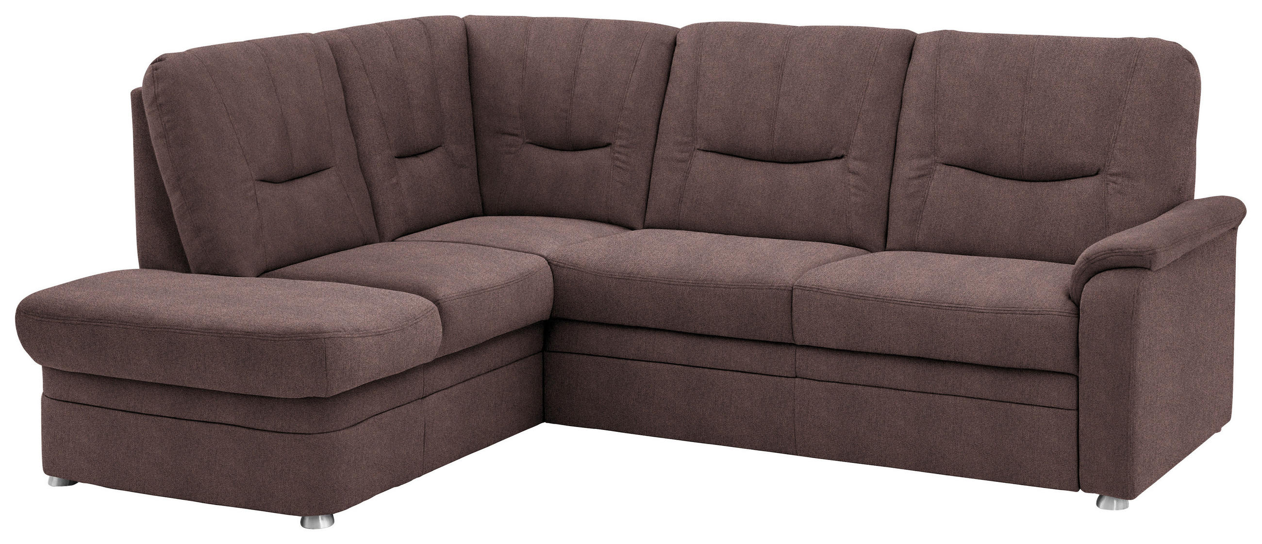 ECKSOFA  in Chenille Braun  185/235 cm  - Schwarz/Braun, KONVENTIONELL, Kunststoff/Textil (185/235cm) - Beldomo Comfort