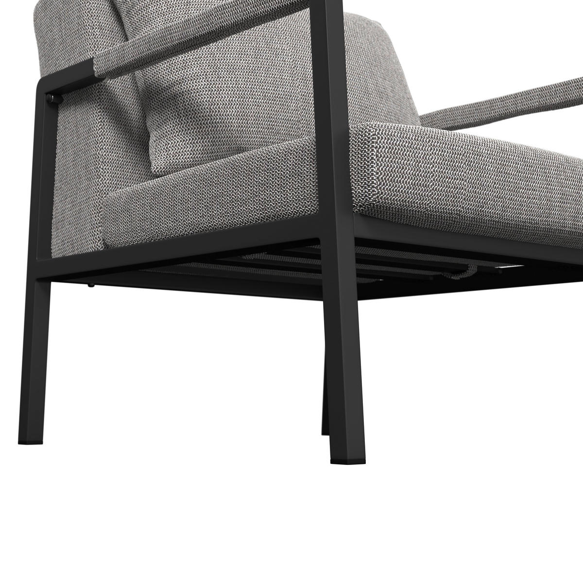 LOUNGEGARNITUR 4-teilig   210/80/86 cm Aluminium  - Anthrazit/Grau, LIFESTYLE, Stein/Textil (210/80/86cm) - Ambia Garden