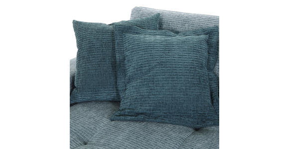 ECKSOFA Blau, Petrol Flachgewebe  - Blau/Petrol, KONVENTIONELL, Holz/Textil (190/270cm) - Carryhome