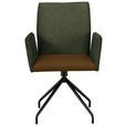 ARMLEHNSTUHL  , Typenauswahl, Sitzfläche 360° drehbar  , Webstoff, Mikrofaser  ,  - Schwarz/Olivgrün, Design, Textil/Metall (60/91/60cm) - Moderano