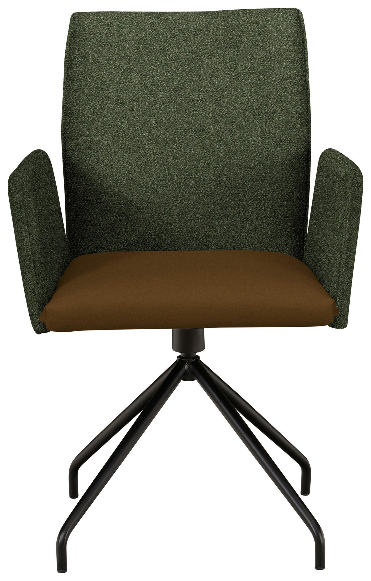 ARMLEHNSTUHL  in Stahl Webstoff, Mikrofaser  - Schwarz/Olivgrün, Design, Textil/Metall (60/91/60cm) - Moderano