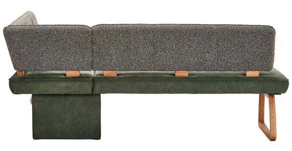 ECKBANK 208/155 cm  in Grün, Dunkelgrün  - Dunkelgrün/Grün, KONVENTIONELL, Holz/Textil (208/155cm) - Venda