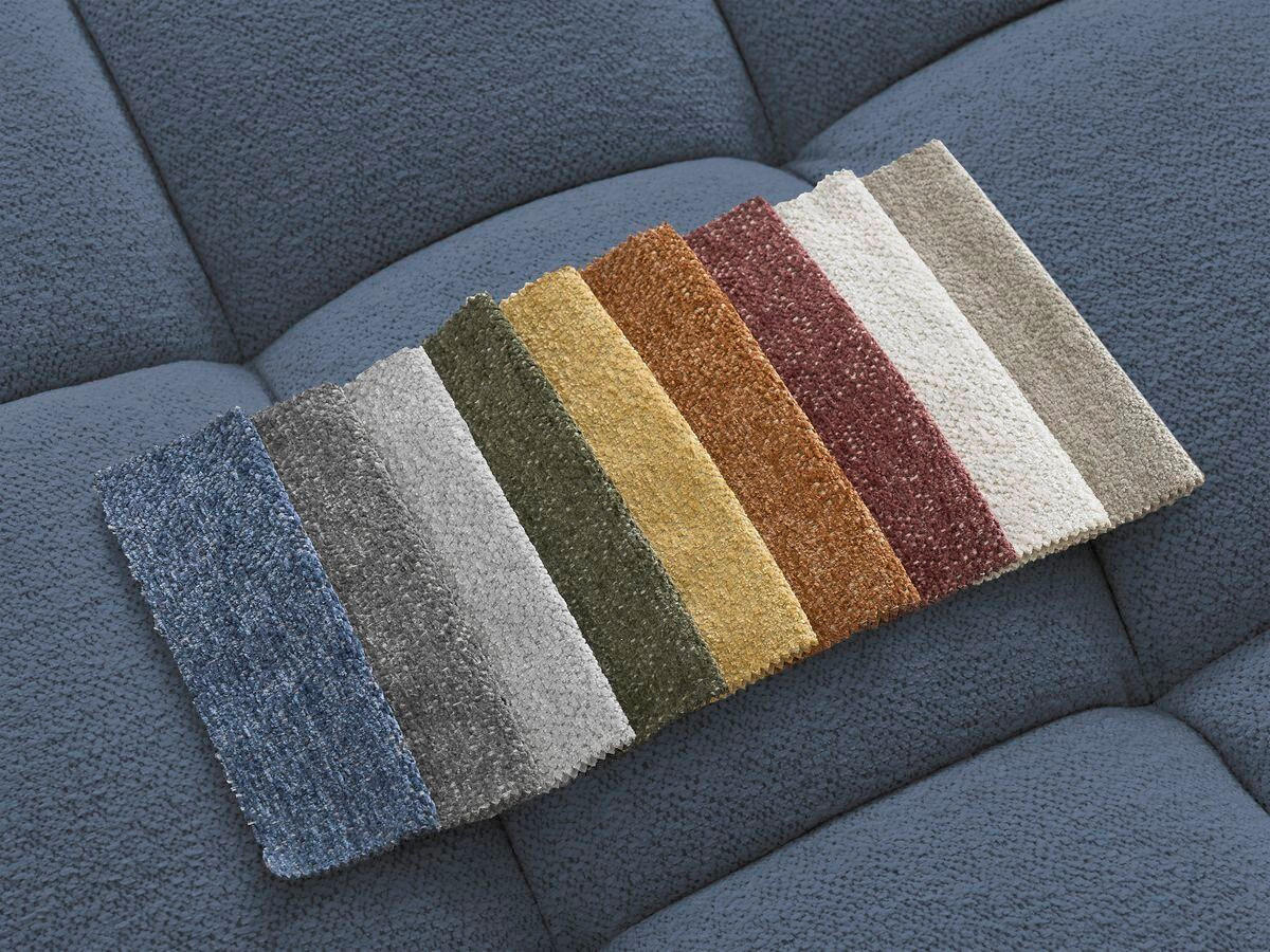 ECKSOFA Ottomane links  EVEREST Dunkelblau Flachgewebe  - Schwarz/Dunkelblau, MODERN, Kunststoff/Textil (210/352cm)