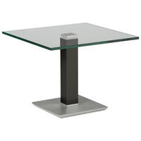BEISTELLTISCH in Metall, Glas 60/60/46-65 cm  - Edelstahlfarben/Grau, Design, Glas/Kunststoff (60/60/46-65cm)